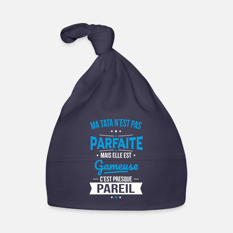 Ma tata n'est pas parfaite - Gameuse - Bonnet bio Bébé - marine
