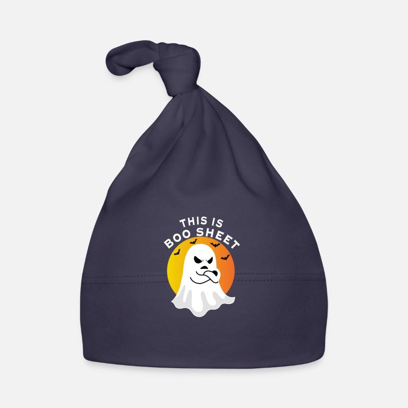 Halloween - Ghost this is boo sheet - Bonnet bio Bébé - marine
