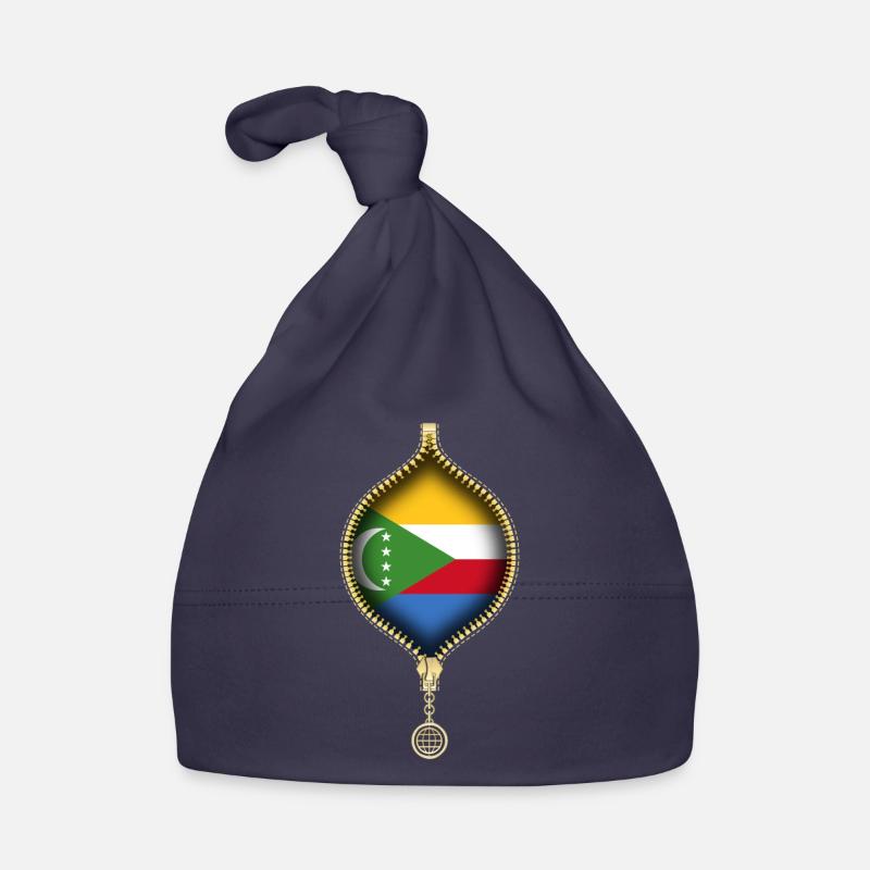 COMORES | DRAPEAU | SYNTHÉTIQUES URBAINS - Bonnet bio Bébé - marine