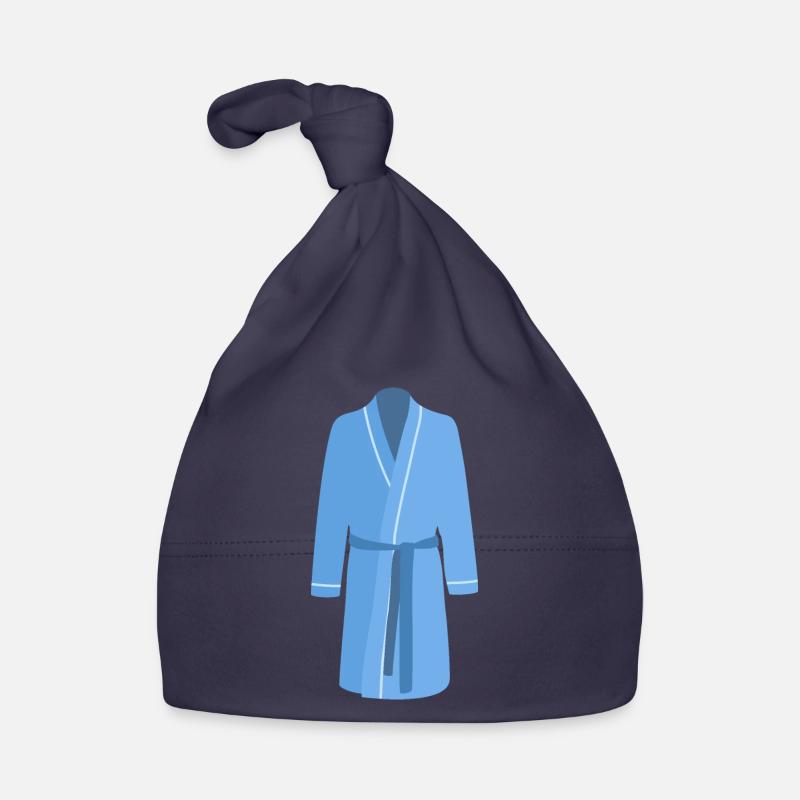 blauer Bademantel Baby Bio-Mütze