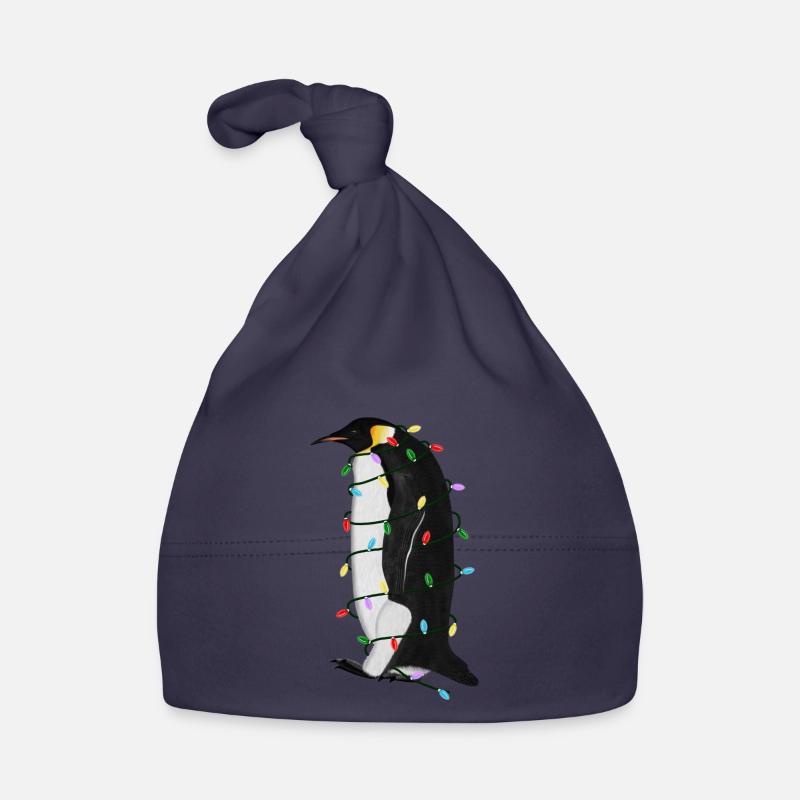 Penguin String Lights Chapeau d’oiseau de Noël Bonnet bio Bébé