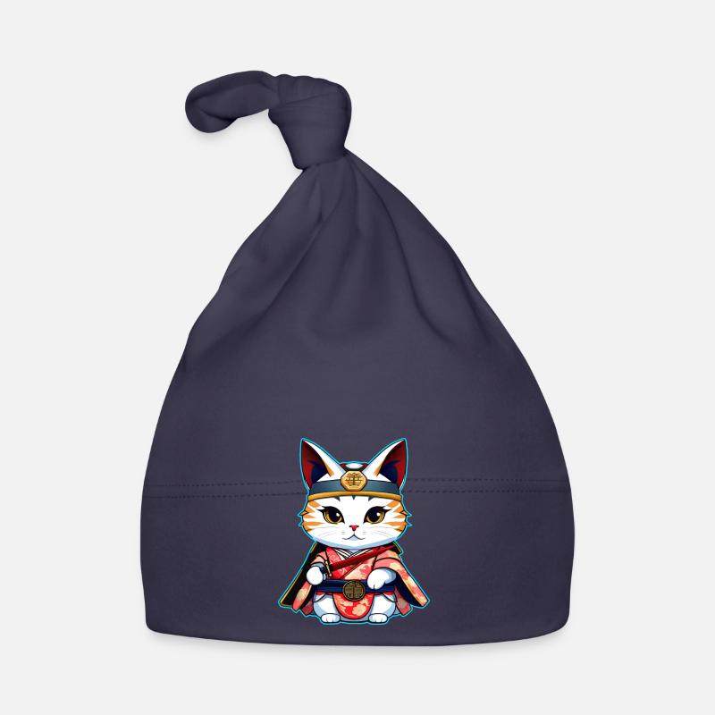 Mignon chat samouraï Bonnet bio Bébé