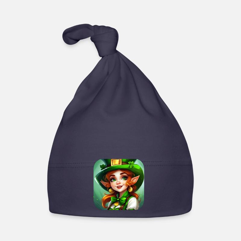 Fille lutin de la Saint-Patrick avec trèfle Bonnet bio Bébé