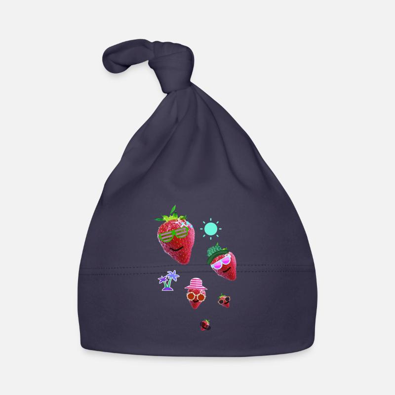 Strawberry, Red, Summer, Sun,Artwork,Strawberries Organic Baby Cap