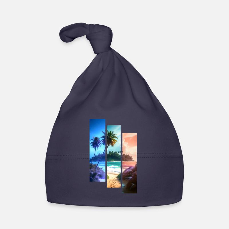 BEACH Streifen in 3 Farben Baby Bio-Mütze