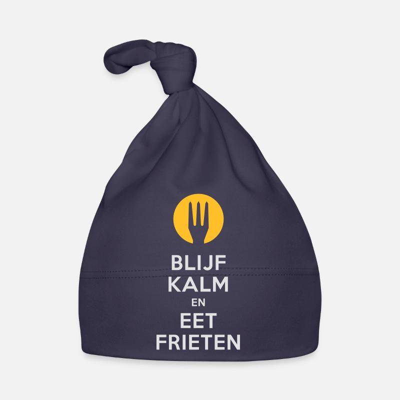 keep calm en eet frieten Bio-muts voor baby's