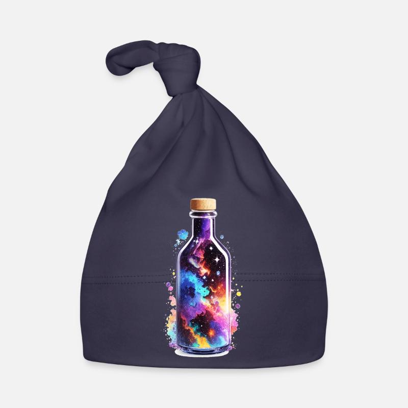 Bouteille spatiale - Bonnet bio Bébé - marine