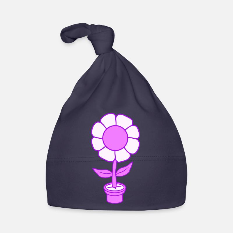 Kleine Hübsche Glückliche Pinke Blume Blumentopf Baby Bio-Mütze
