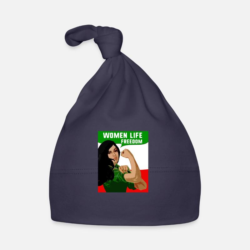 femmes liberté de vie,iran,femmes libres, iran libre,femme - Bonnet bio Bébé - marine