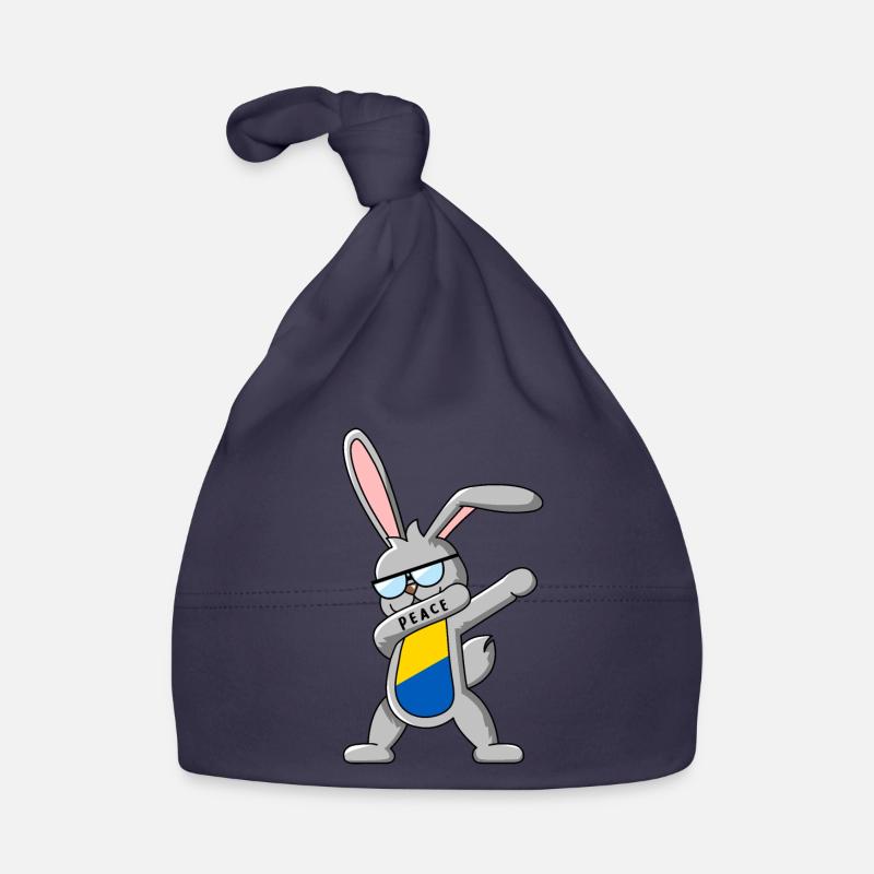 Dabbing bunny danse elle-même jaune et bleu Bonnet bio Bébé