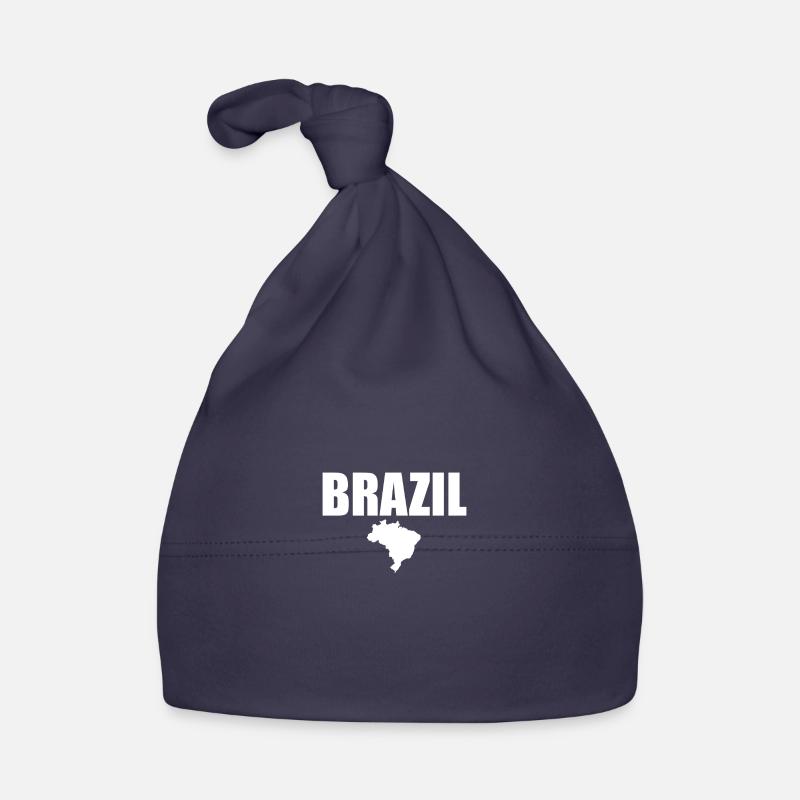 Carte Brésil Brésil Brésilien - Bonnet bio Bébé - marine