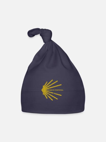 Camino - Jakobsweg - Santiago de Compostela - Baby Bio-Mütze - Navy - Vorne