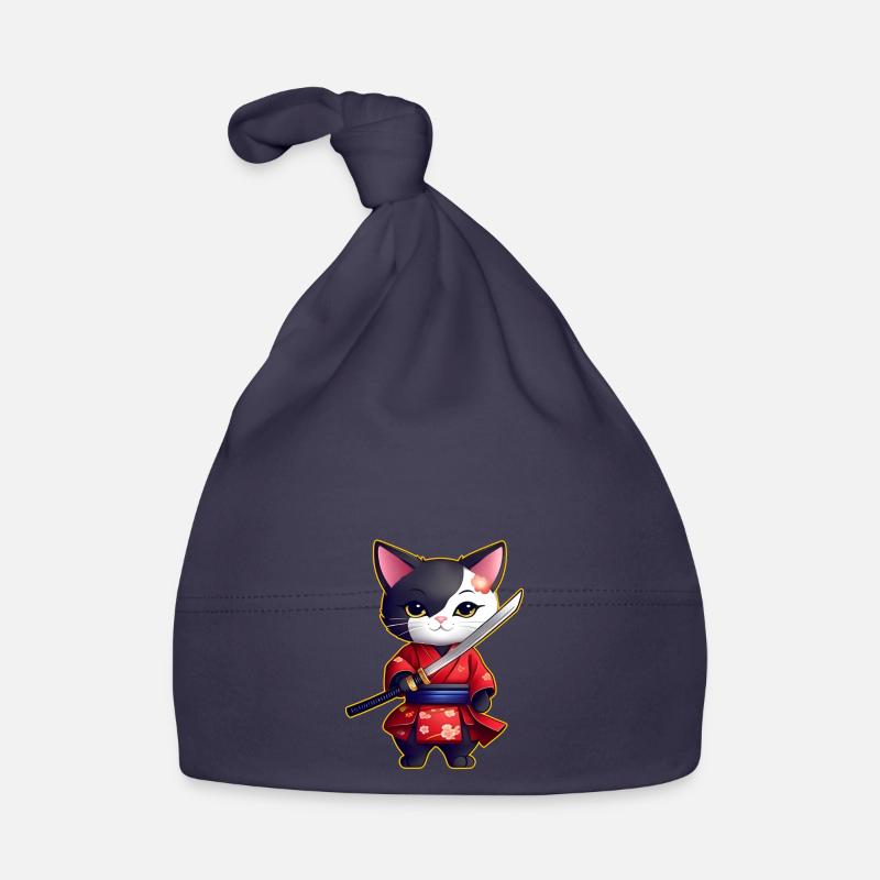 Mignon chat samouraï Bonnet bio Bébé