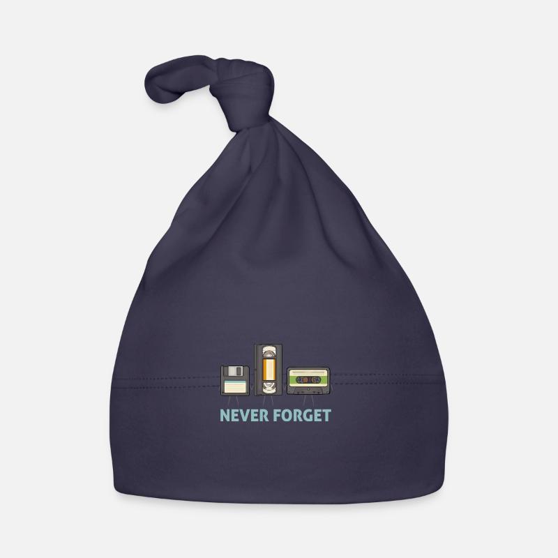 Never Forget Floppy Disk Video Tape Cassette Organic Baby Cap
