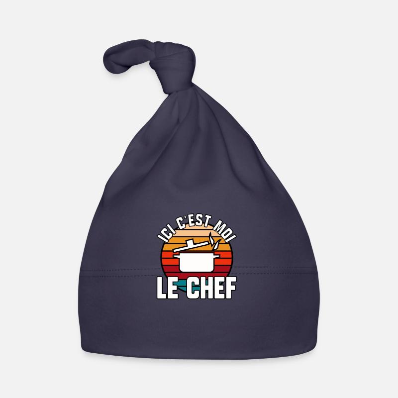 Ici c’est moi le chef - Bonnet bio Bébé - marine