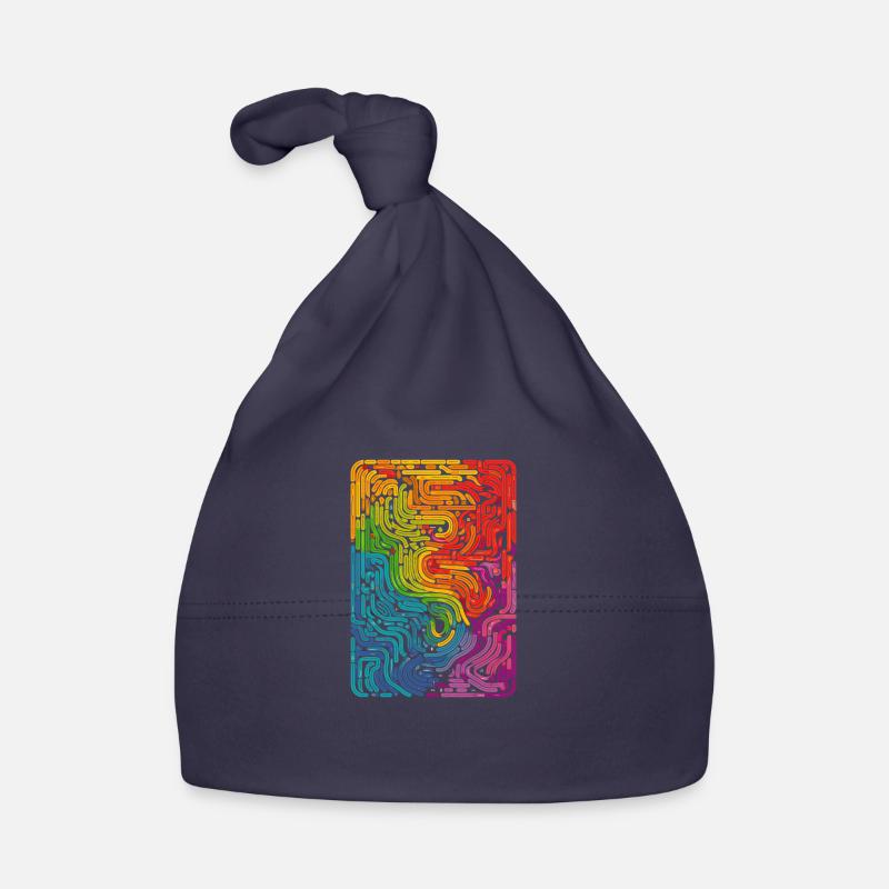 Cool, Surreal Rainbow Retro Tubes Pattern Organic Baby Cap