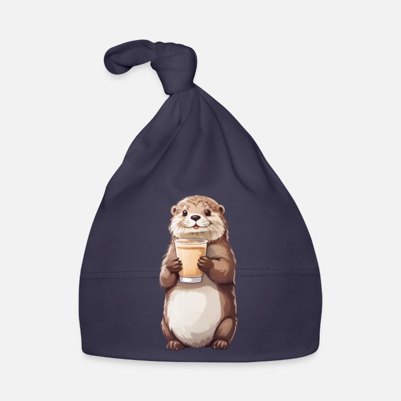 Otter Milchkaffee Liebhaber Kaffee Design Baby Bio-Mütze