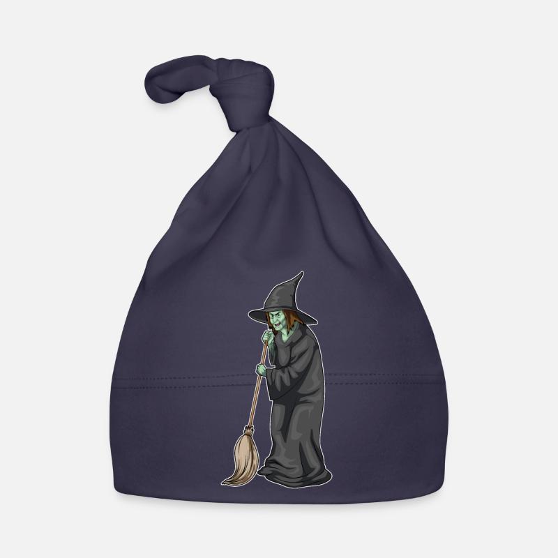 Witch Halloween Broom Organic Baby Cap