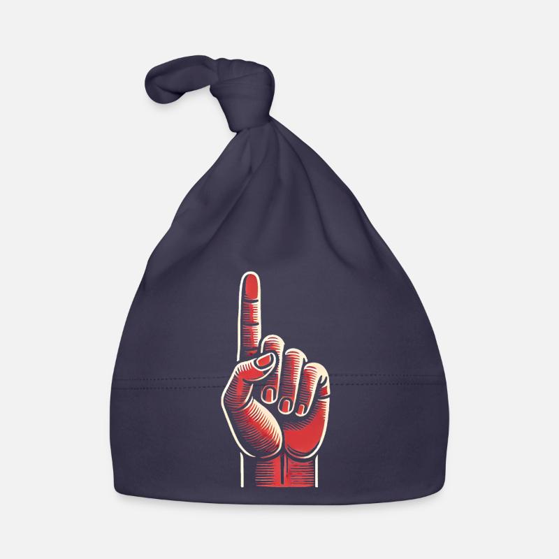 Bold Red Hand Gesture Design Organic Baby Cap