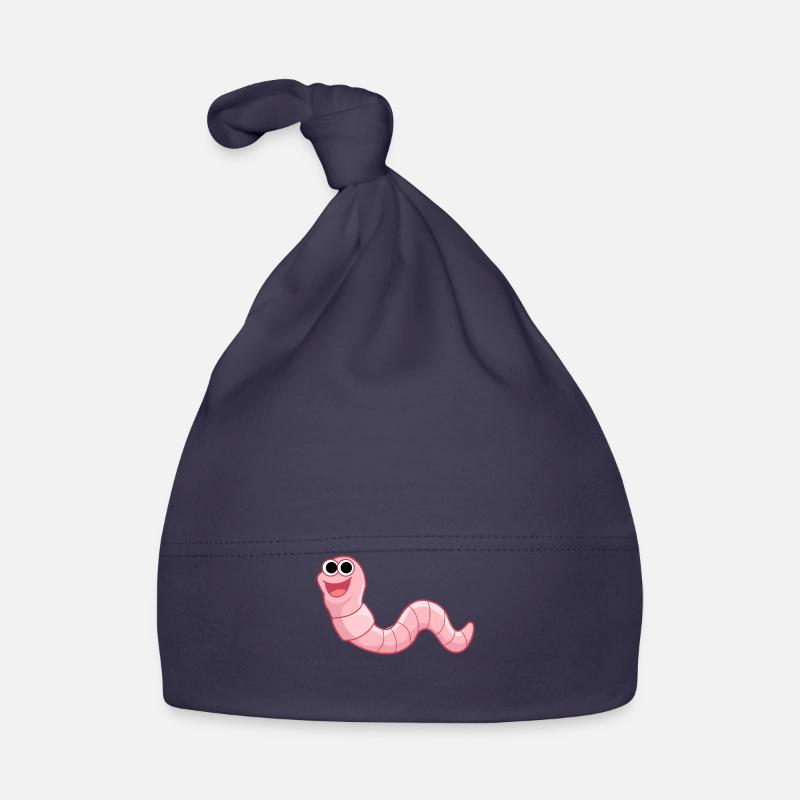 petit ver de terre ver de terre Ver de terre bébé - Bonnet bio Bébé - marine