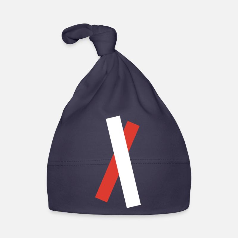 Red and white bar shaped into an X Organic Baby Cap