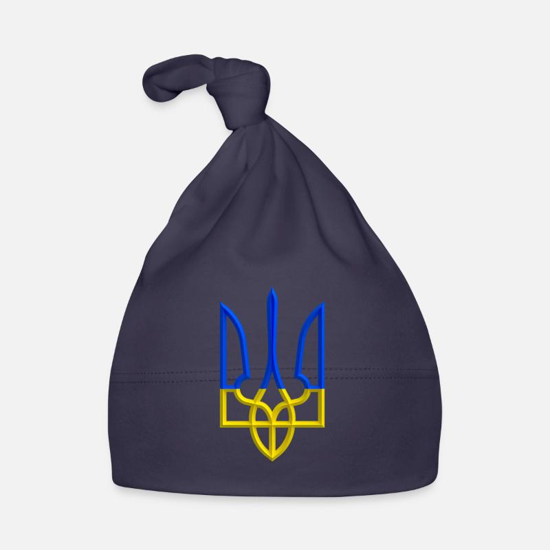 Symbole des armoiries de l’Ukraine Gerfalcon Trident Trident Trident - Bonnet bio Bébé - marine