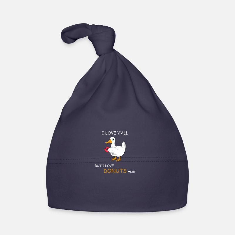 Duck with donut saying Organic Baby Cap