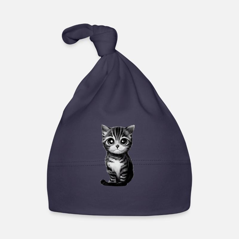 Chat dessiné Bonnet bio Bébé