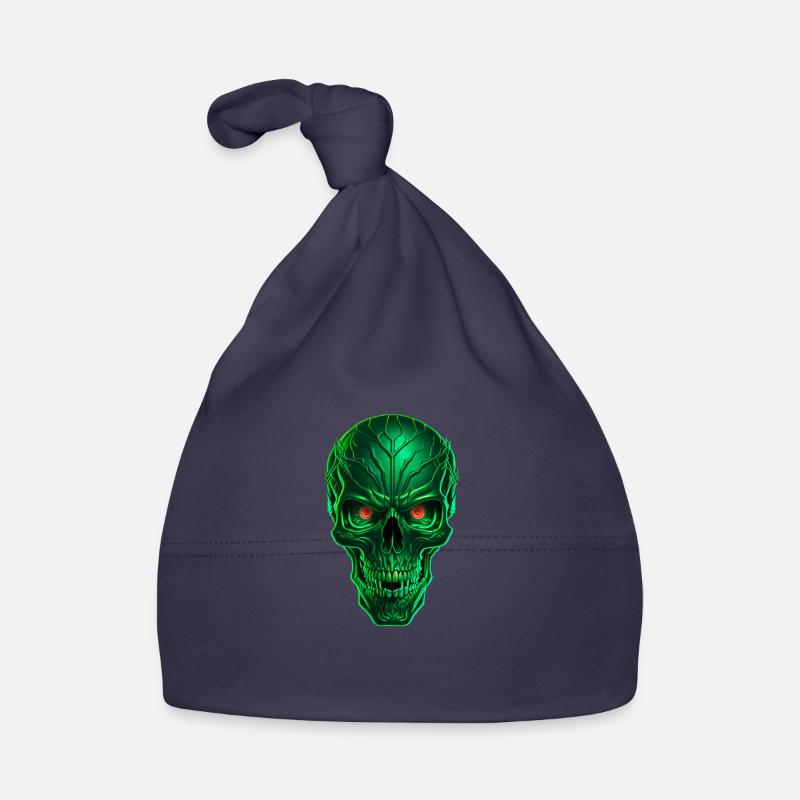 Green Techno Skull Baby Bio-Mütze
