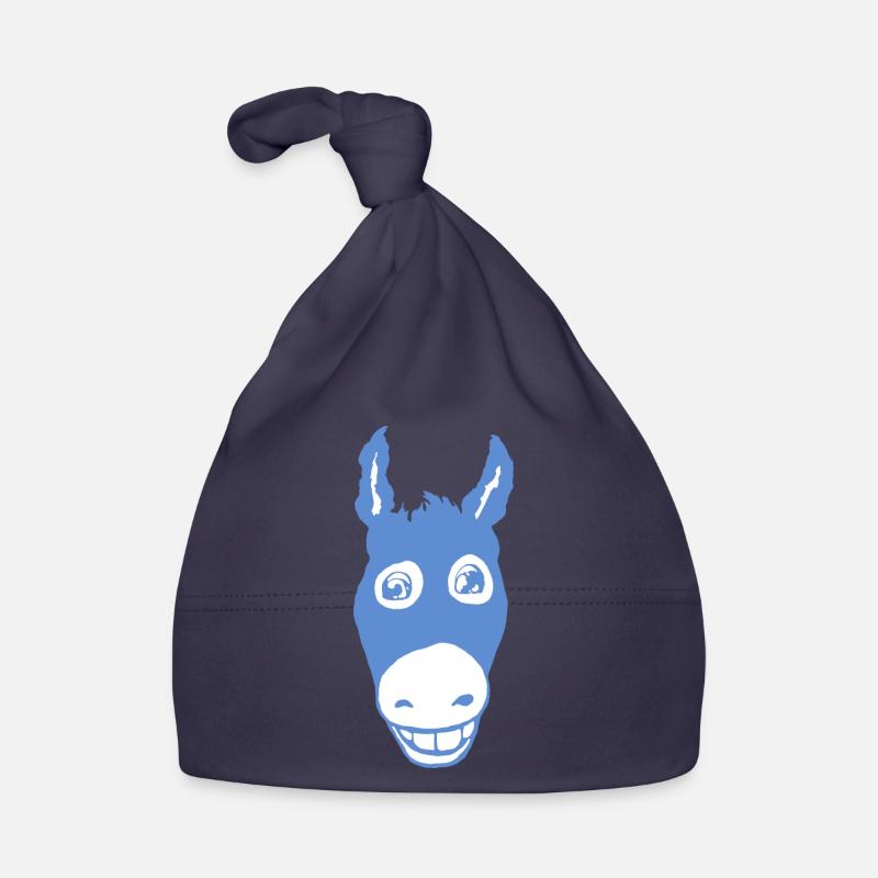Bleu âne souriant Bonnet bio Bébé
