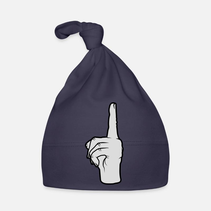 Finger points up - Organic Baby Cap - navy