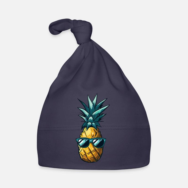 Cool pineapple with sunglasses Summer Organic Baby Cap