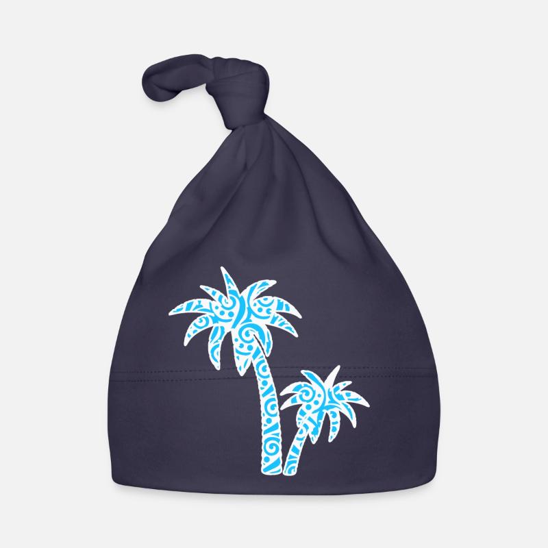 Tropic Wave Abstract Palm Design - Bonnet bio Bébé - marine
