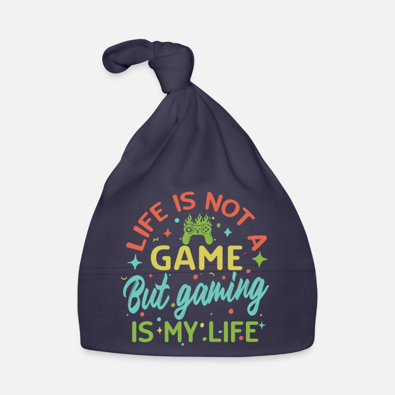 Le jeu vidéo est ma vie – Pas un jeu de vie - Bonnet bio Bébé - marine