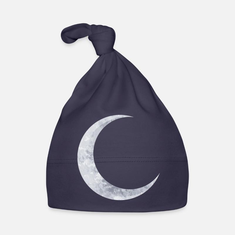 delicate shimmering silver moon Organic Baby Cap