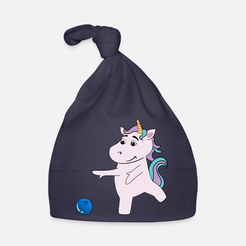 Einhorn spielt Bowling Baby Bio-Mütze