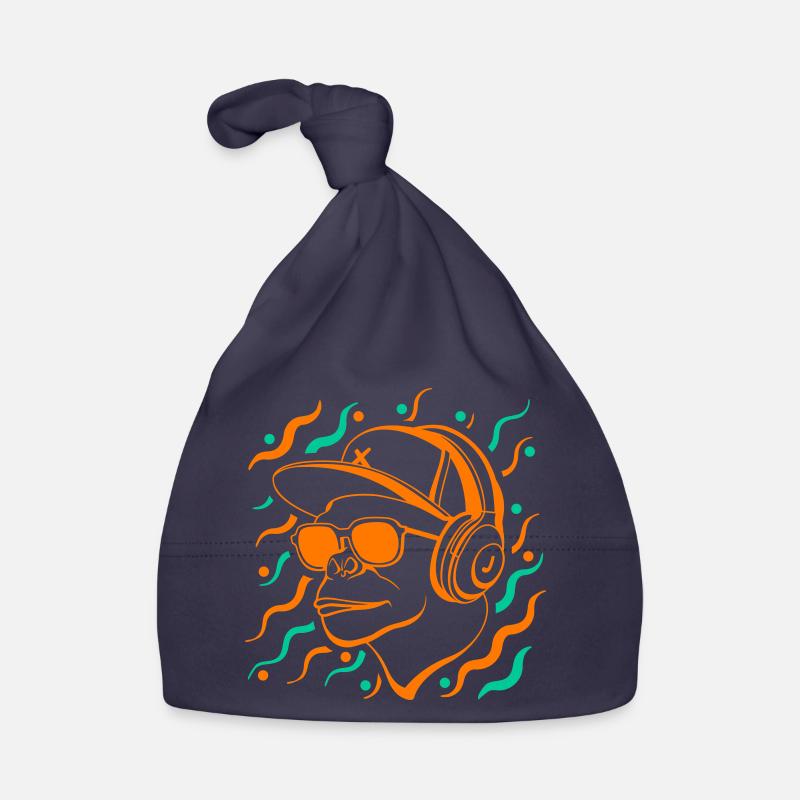 Coole Affe mit Kopfhörern Baby Bio-Mütze