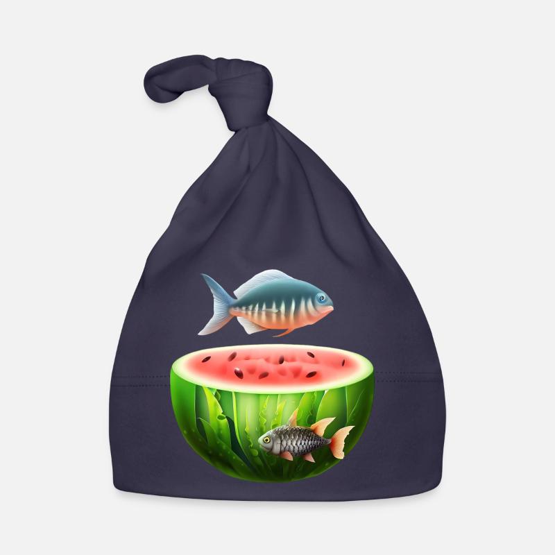 Watermelon aquarium with fish Organic Baby Cap