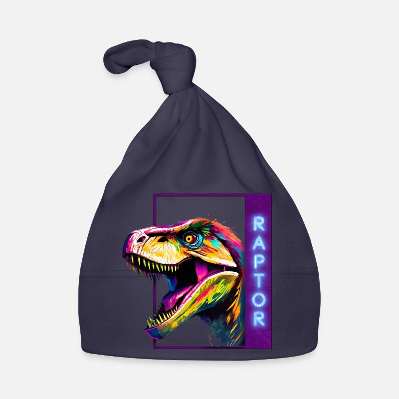 Neon Raptor - Vélociraptor multicolore Bonnet bio Bébé