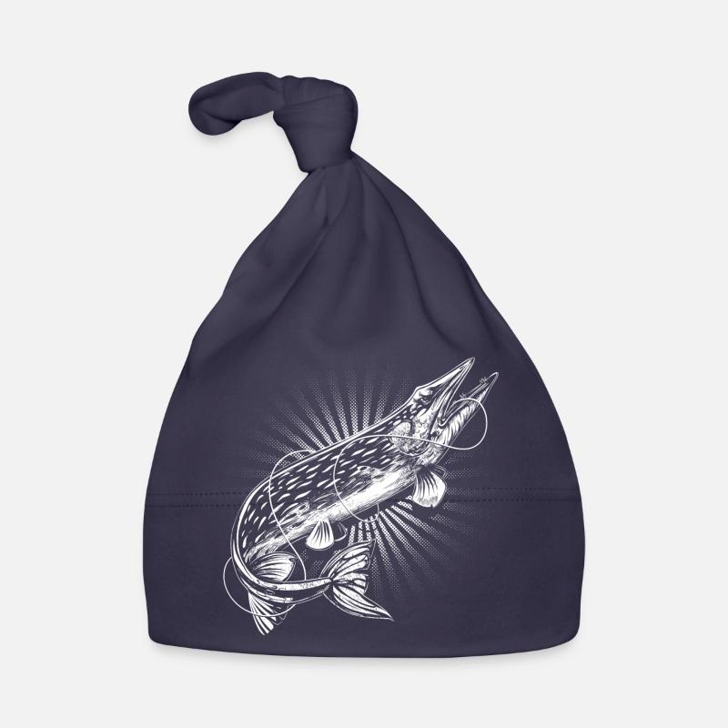 Pêcheur de brochet - Bonnet bio Bébé - marine