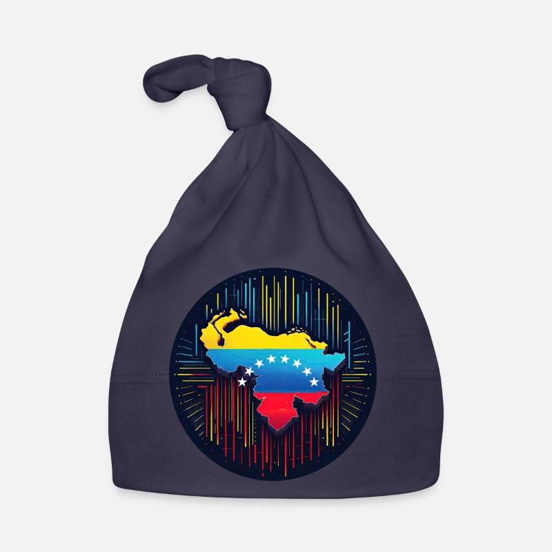 Neon Venezuela Map Organic Baby Cap