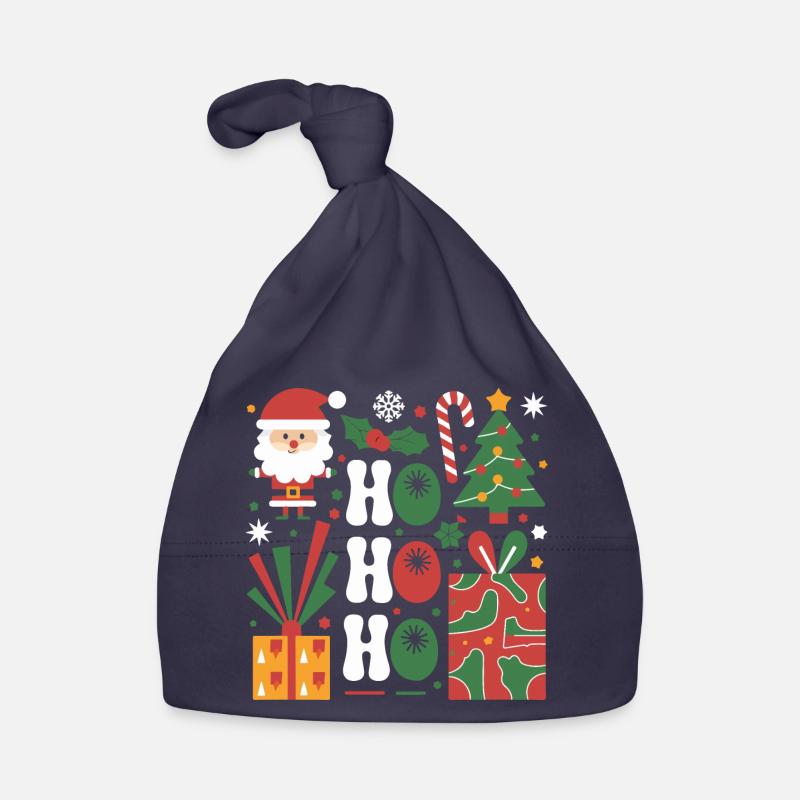 Festive Christmas Icon Set for Apparel Organic Baby Cap