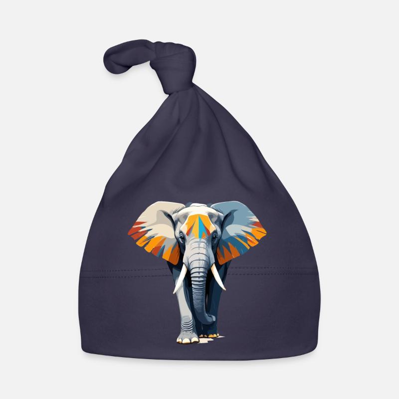 Elephant Vector Art Vibrant Colour Illustration Organic Baby Cap