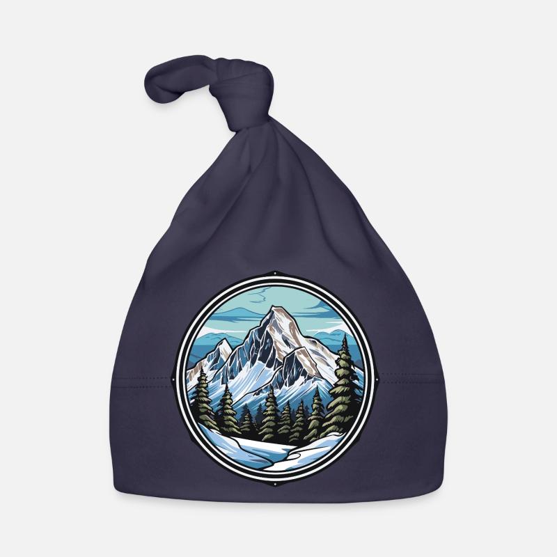 Mountains Ski Slope Organic Baby Cap