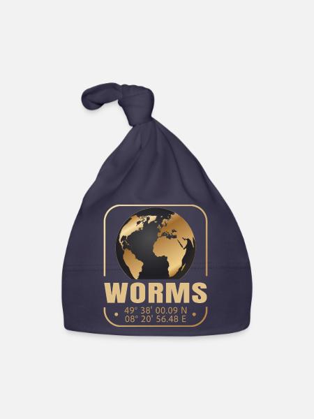 Worms - Baby Bio-Mütze - Navy - Vorne