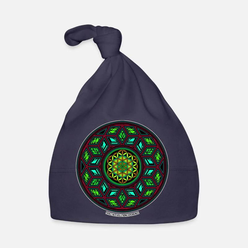 Fractale Evolution Kaléidoscope Mandala Motif Yoga Bonnet bio Bébé