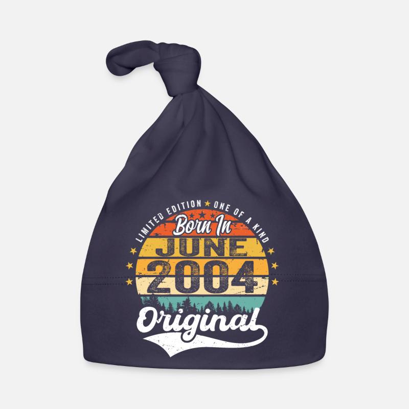 Born in June 2004 Birthday Gift June 2004 Organic Baby Cap