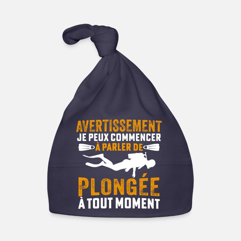 Parler de Plongée à tout moment - Bonnet bio Bébé - marine