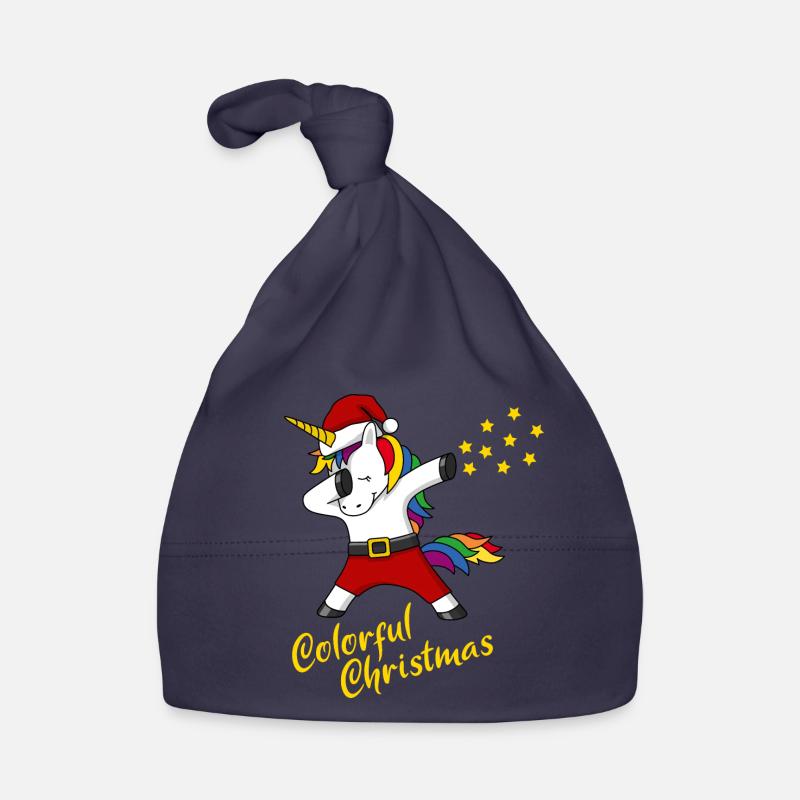 Weihnachten Einhorn colorful Christmas Geschenk Baby Bio-Mütze