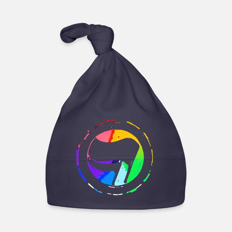 Regenbogen Antifa Flagge Baby Bio-Mütze